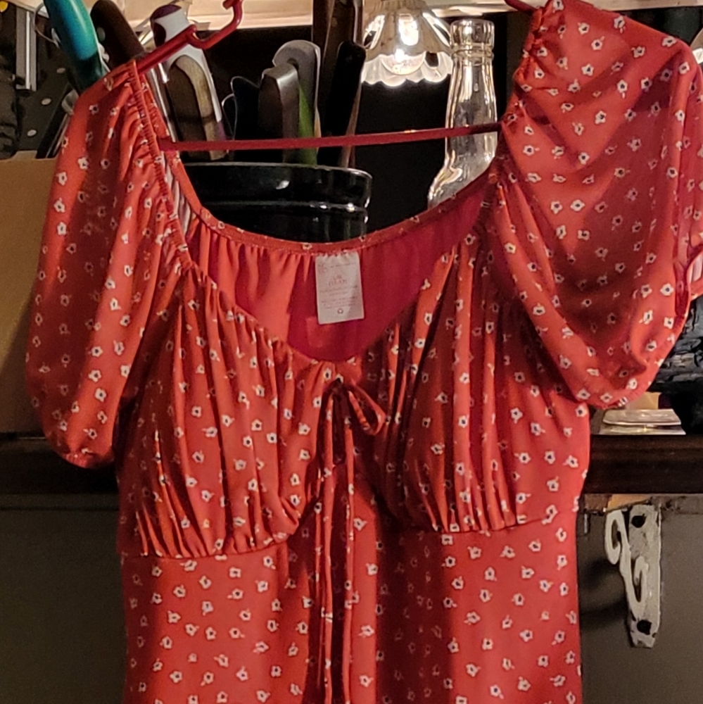 Cute red dress with built-in bra